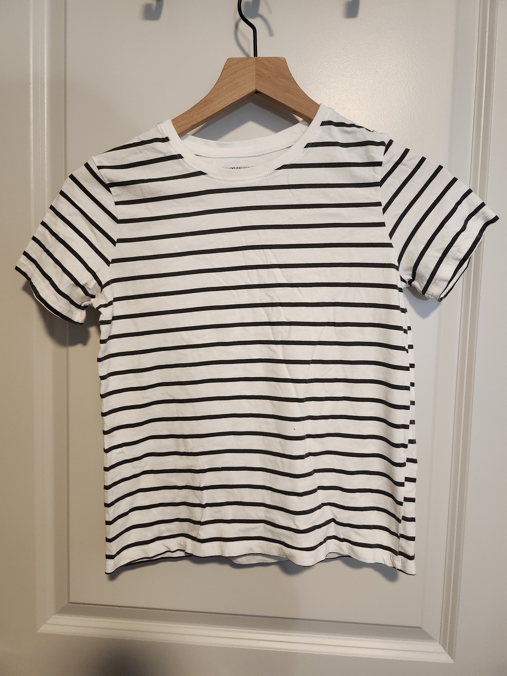 Primark White Tee with Black Stripes
